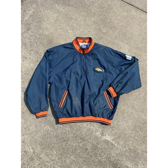 Vintage Pro Player NFL Denver Broncos Quarter Zip Windbreaker – Size Large - Picture 1 of 7